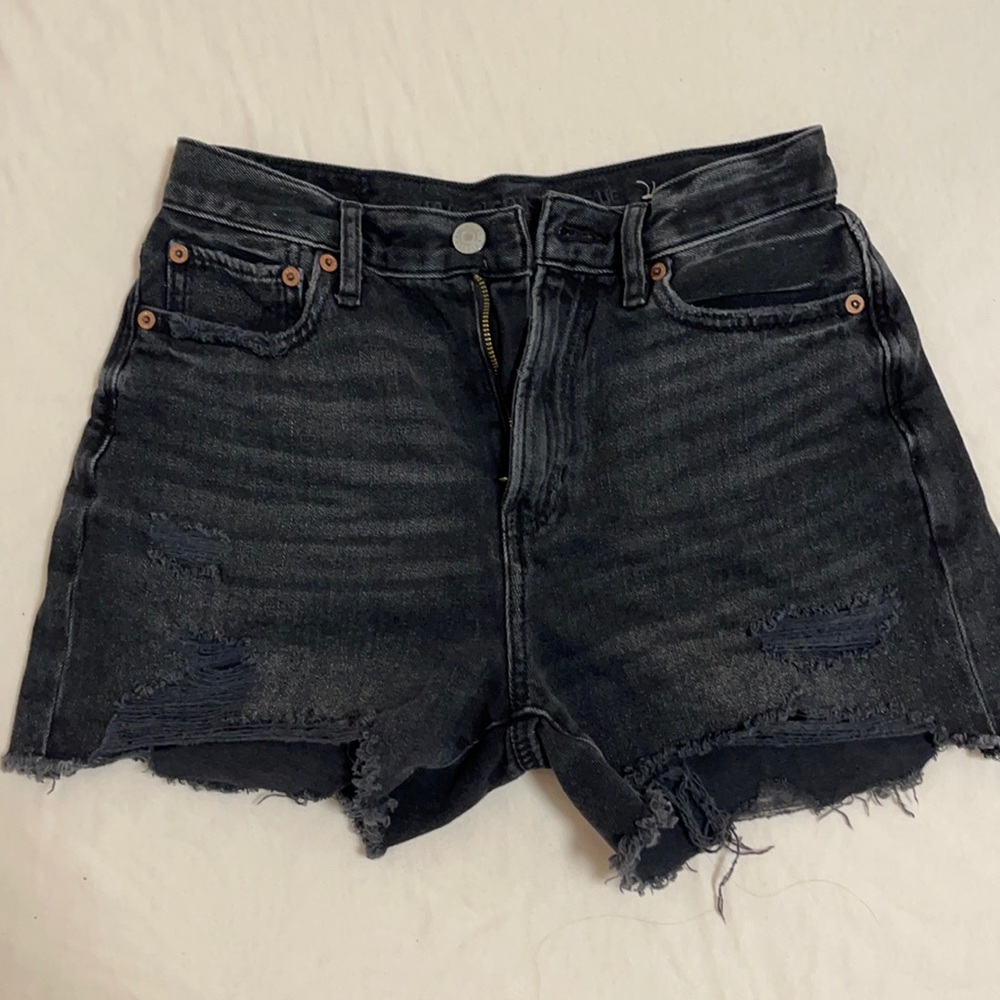 American Eagle Black High Rise Jean Shorts